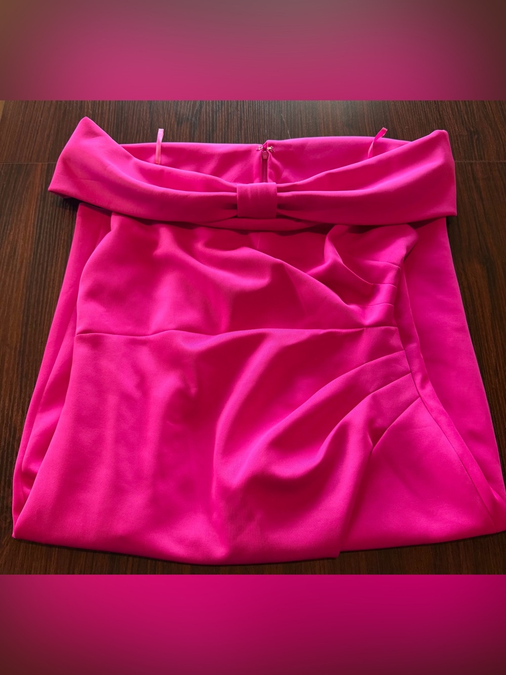 Jessica Howard Womens Bright Hot Pink Off The Shoulder Bow Sheath Dress Size 16